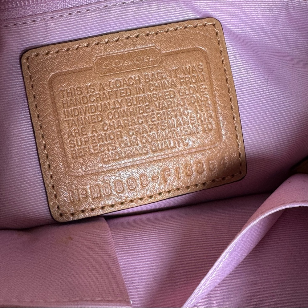 Coach Light Brown Leather Shoulder Bag Adjustable Strap - Picture 8 of 16